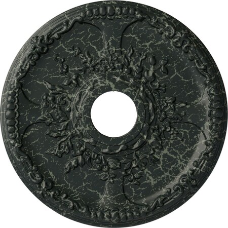 Ekena Millwork Antioch Medallion (Canopies up to 3 1/2"), 18"OD x 3 1/2"ID x 1 3/8"P, Painted Turtle Crackle CM18SEPTC